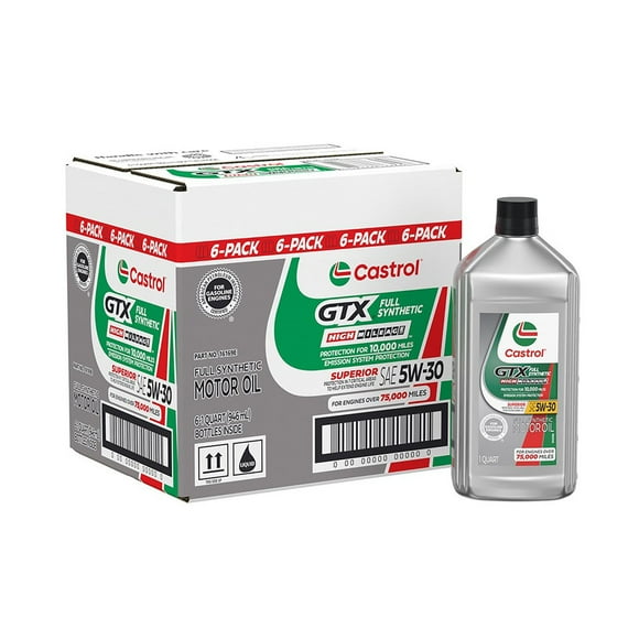 Castrol GTX Full Synthetic High Mileage 5W-30, 6 pack, 1 US qt bottles