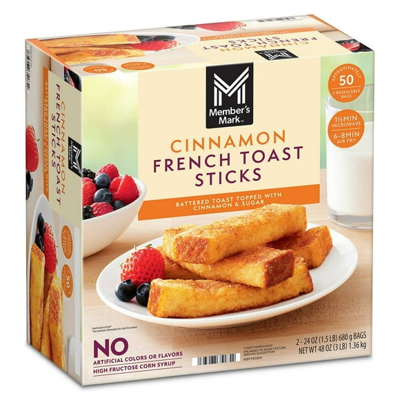 Member's Mark Cinnamon French Toast Sticks, Frozen, 48 oz.