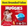 thumbnail image 1 of Huggies Little Snugglers Baby Diapers, Sizes Newborn-2, 1 of 14