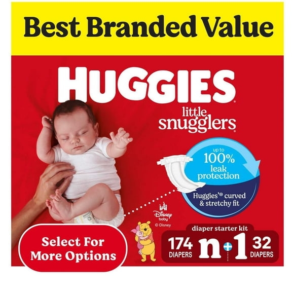Huggies Little Snugglers Baby Diapers, Sizes Newborn-2