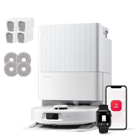 Roborock QRT78 Robot Vacuum and Mop with Multifunctional Dock, 10,000Pa Suction, Auto Mop Washing, Self-Emptying & Refilling