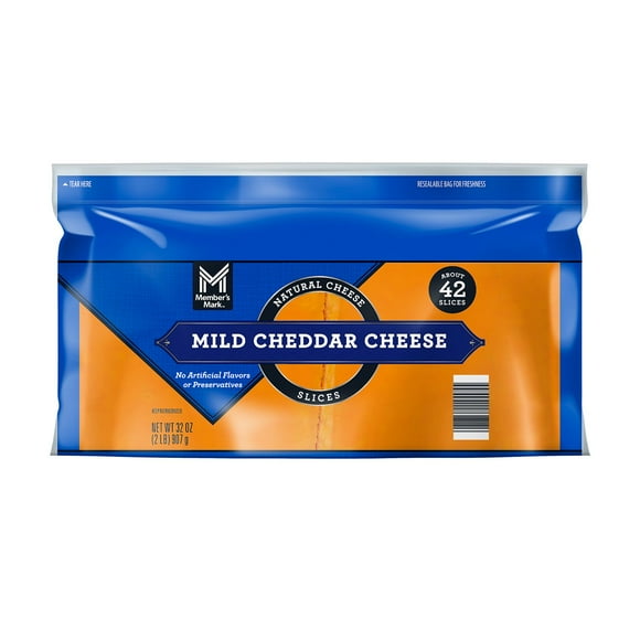 Member's Mark Sliced Mild Cheddar Cheese, 2 lbs.