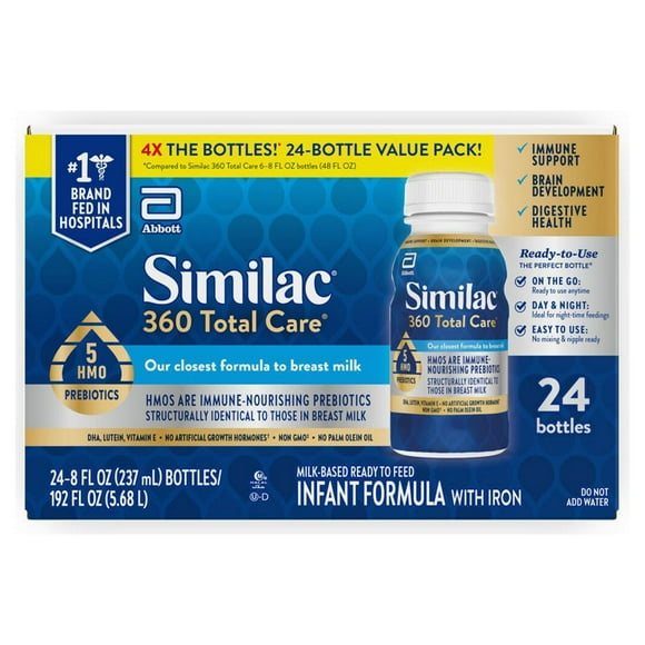 Similac 360 Total Care Infant Formula, Ready to Feed, 8 fl. oz., 24 ct.