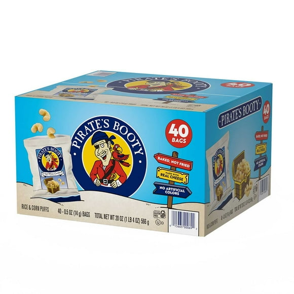 Pirate's Booty Aged White Cheddar 0.5 oz., 40 pk.