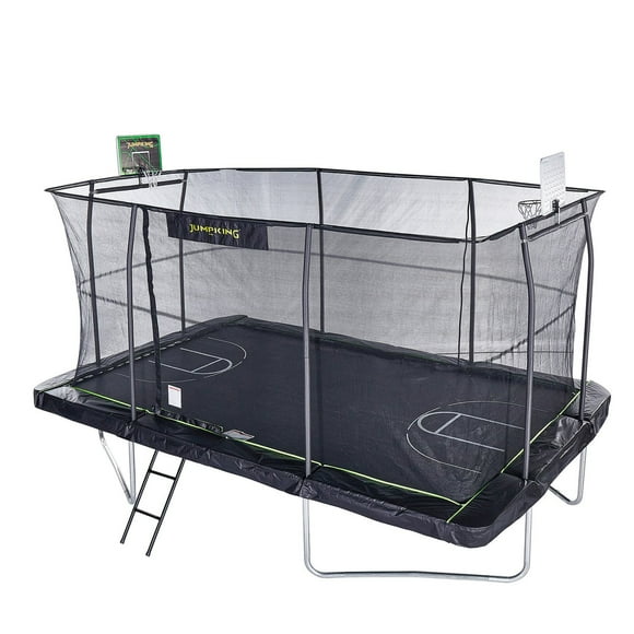Jumpking 10' x 15' Rectangle Trampoline with Basketball Hoop