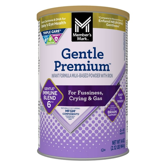 Member's Mark Premium Gentle Baby Formula Powder with Iron, 34 oz.