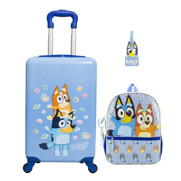 Bluey 3PC Luggage & Backpack Set With Luggage Tag