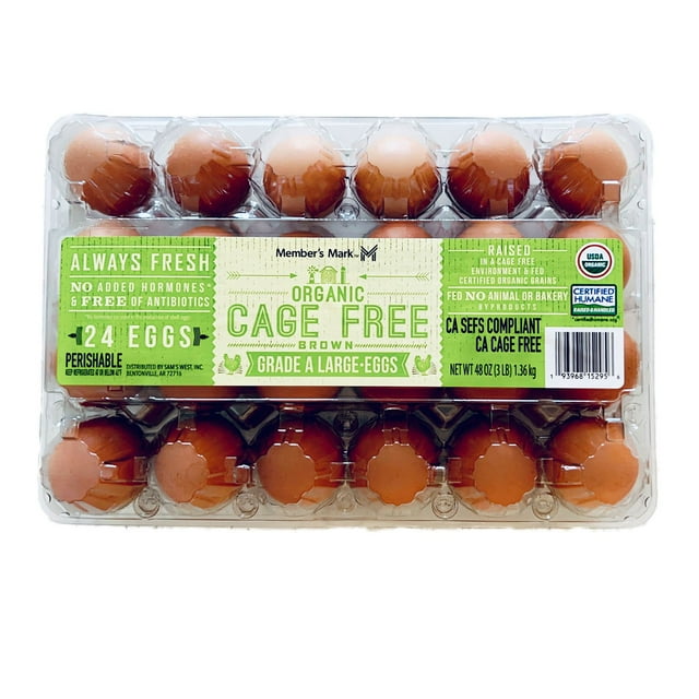 Member's Mark Organic Cage Free Grade A Large Brown Eggs, 2 dozen