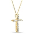 thumbnail image 2 of 0.20 CT. T.W. Round Cut Diamond Cross Pendant in 14K Gold, 2 of 8