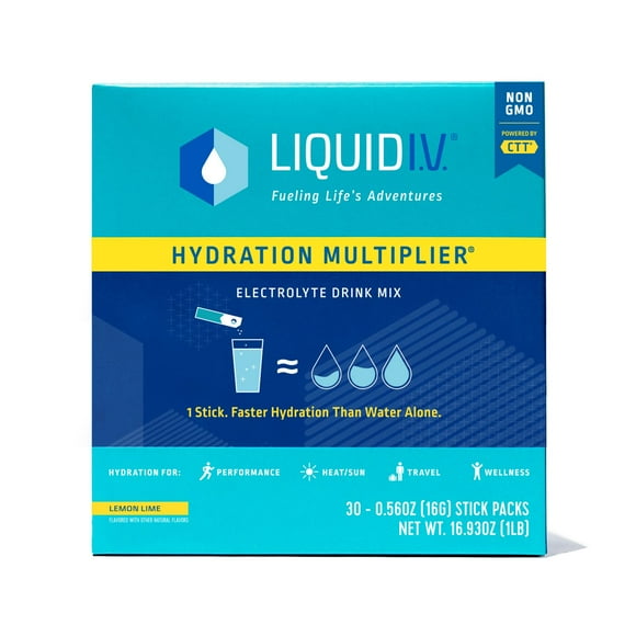 Liquid I.V. Hydration Multiplier Electrolyte Drink Mix, Lemon Lime, 30 ct.