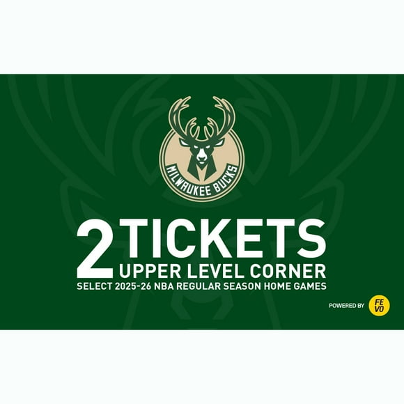 NBA Milwaukee Bucks, Two (2) Upper Level Corner Tickets eVoucher