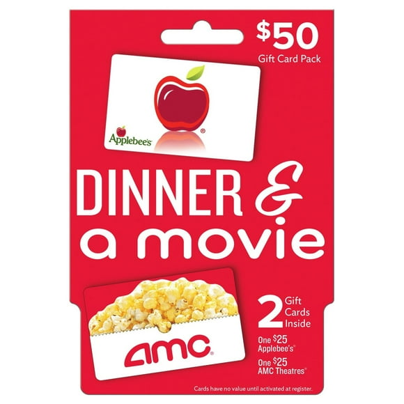 AMC Theatres + Applebee's Dinner and a Movie $50 Gift Card Multi-Pack, 2 x $25