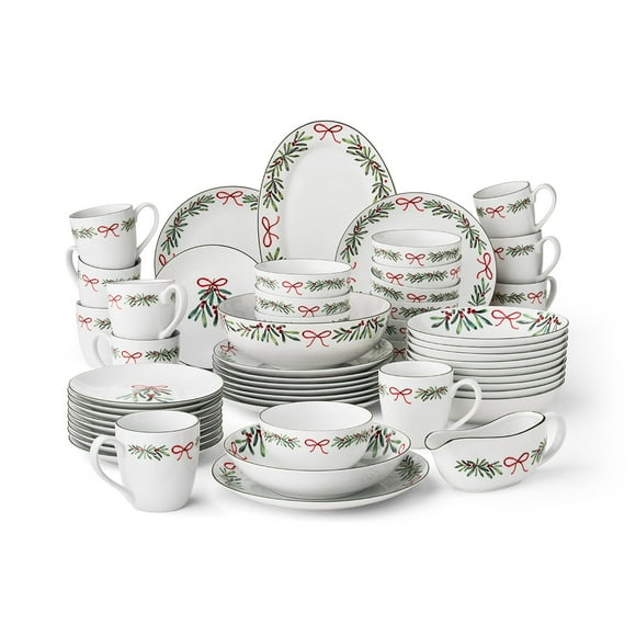 Member's Mark 53-Piece Porcelain Holiday Entertainer Set