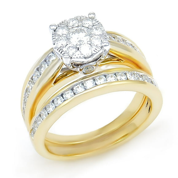 1.29 CT. T.W. Diamond Composite Wedding Ring Set in 14K Gold