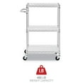 thumbnail image 5 of Alera Three-Shelf Wire Cart with Liners, Metal, 3 Shelves, 450 lb Capacity, 24" x 16" x 39", Silver, 5 of 6