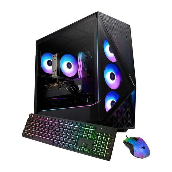 iBUYPOWER Slate Gaming PC Desktop - Intel Core i7 14700F, NVIDIA GeForce RTX 5060Ti 8GB, 32GB DDR5 RGB RAM, 1TB NVMe SSD - SBI7N56T02