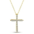 thumbnail image 1 of 0.20 CT. T.W. Round Cut Diamond Cross Pendant in 14K Gold, 1 of 8