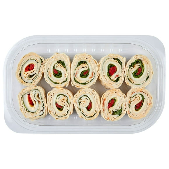 Member's Mark Sun-Dried Tomato Chicken Wrap Pinwheel Tray, priced per pound
