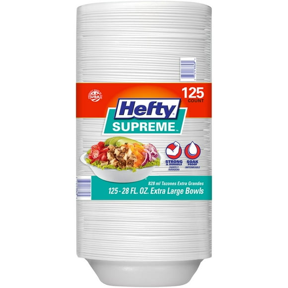 Hefty Supreme Extra Large Foam Bowls, 28 fl. oz., 125 ct.