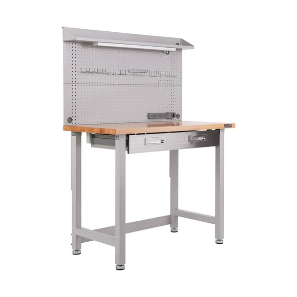 Seville Classics UltraHD Lighted Workbench, 48" W x 24" D x 65.5" H