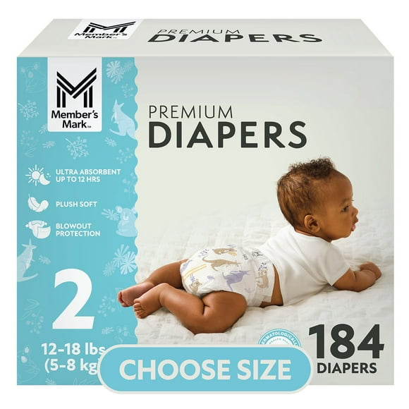 Member's Mark Premium Baby Diapers, Sizes Newborn - 8