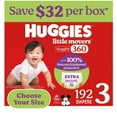 thumbnail image 1 of Huggies Little Movers HuggFit 360° Diapers, Sizes 3-7, 1 of 13