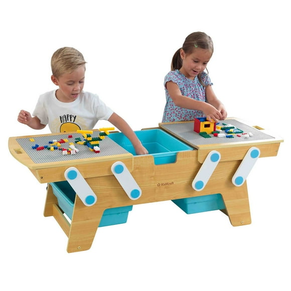 KidKraft Building Bricks Play N' Store Wooden Table