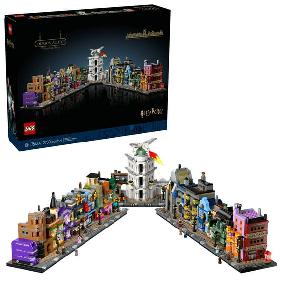 LEGO Harry Potter Diagon Alley Wizarding Shops Collectible Building Set, 2750 pcs.
