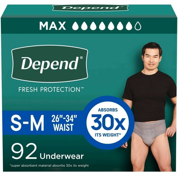 Depend Fresh Protection Incontinence Underwear for Men, Choose Size