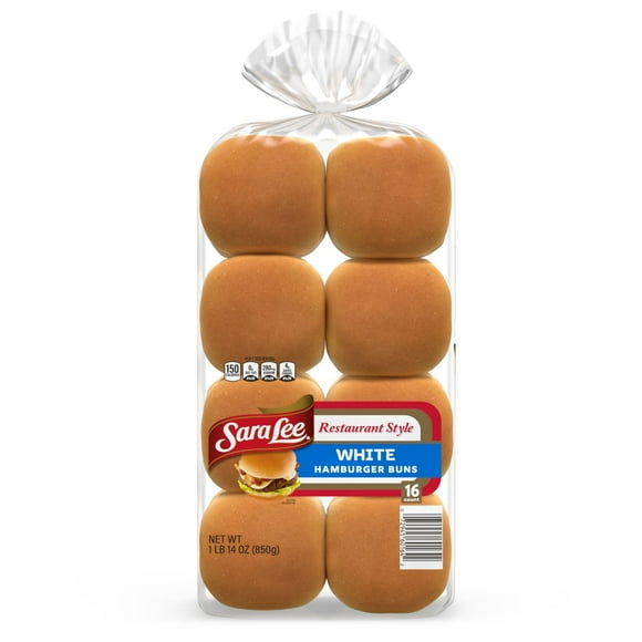 Sara Lee Restaurant Style White Hamburger Buns, 16 ct.