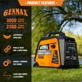 thumbnail image 3 of 3000/2300-Watt Genmax Gas-Powered Portable Inverter With CO Sensor + Telescopic Handle, 3 of 8
