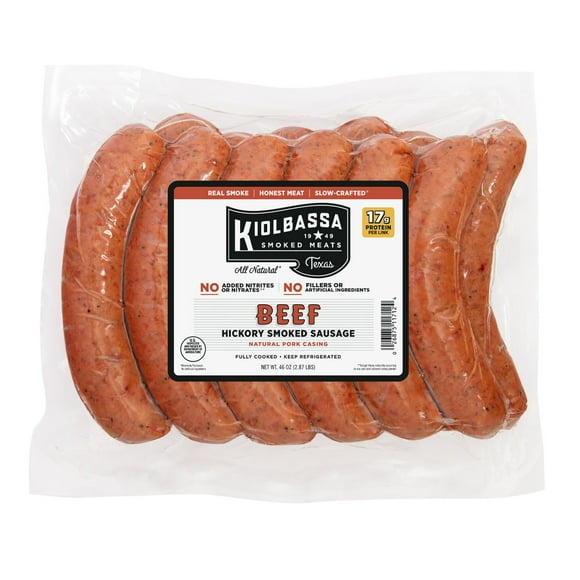 Kiolbassa Beef Hickory Smoked Sausage Links, 12 ct.
