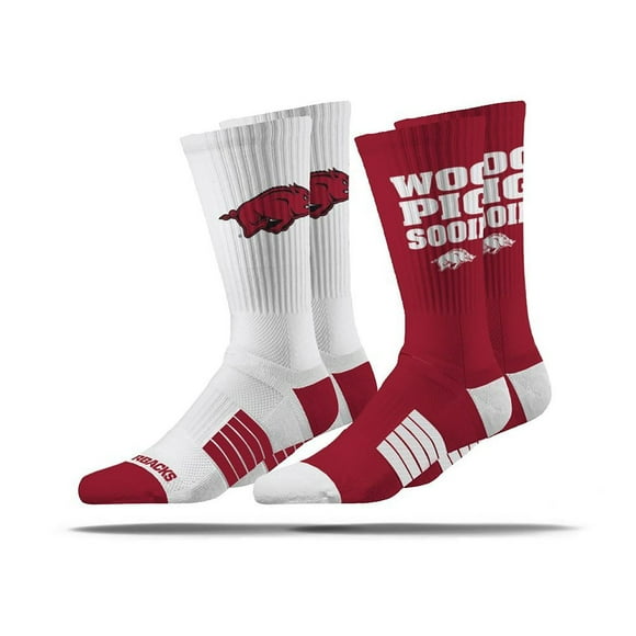 Arkansas Razorbacks Adult 2-Pack Crew Socks