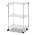 thumbnail image 3 of Alera Three-Shelf Wire Cart with Liners, Metal, 3 Shelves, 450 lb Capacity, 24" x 16" x 39", Silver, 3 of 6