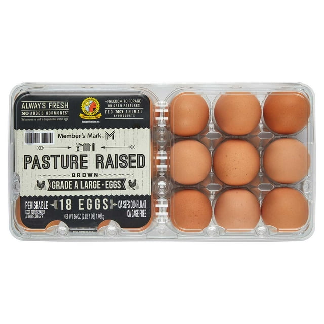 Member's Mark Pasture Raised Grade A Large Brown Eggs, 1.5 dozen