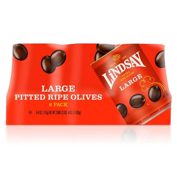 Lindsay Large Pitted Olives, 6 oz., 6 pk.