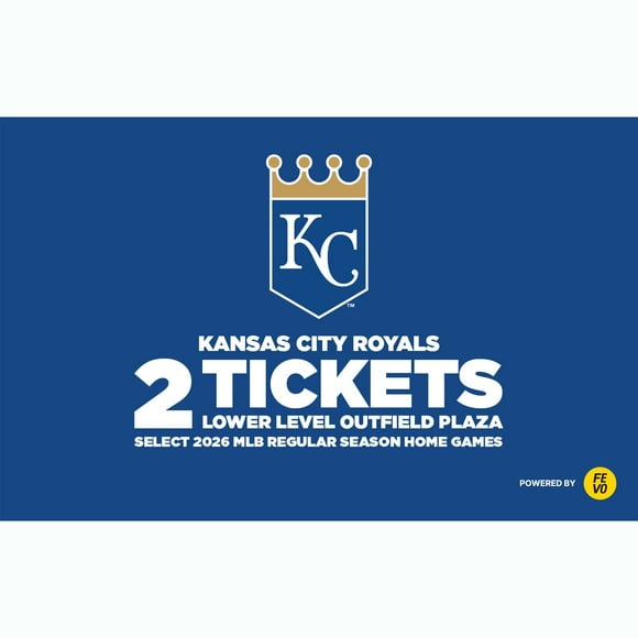 MLB Kansas City Royals, Two (2) Lower Level Outfield Plaza Tickets eVoucher