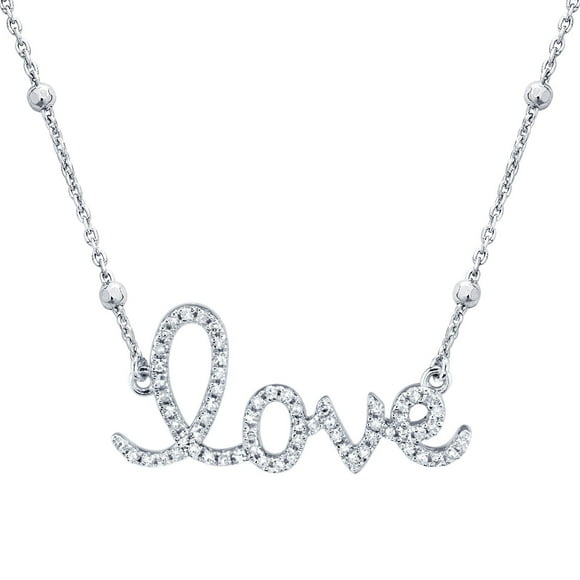 Sterling Silver and Diamond Identity Necklace