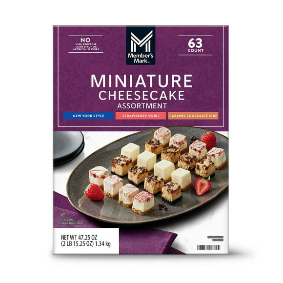 Member's Mark 1"x1" Cheesecake Minis, Variety Pack, 63 ct.