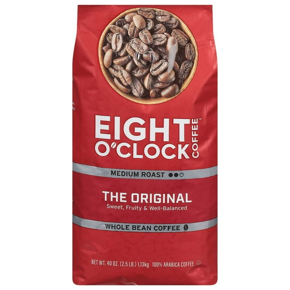 Eight O'Clock Medium Roast Whole Bean Coffee, The Original, 40 oz.