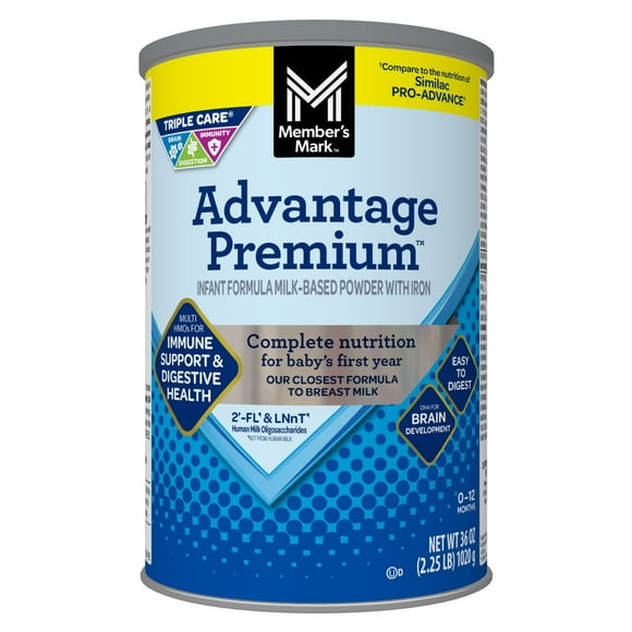 Member's Mark Advantage Premium Baby Formula Powder with Iron, 36 oz.