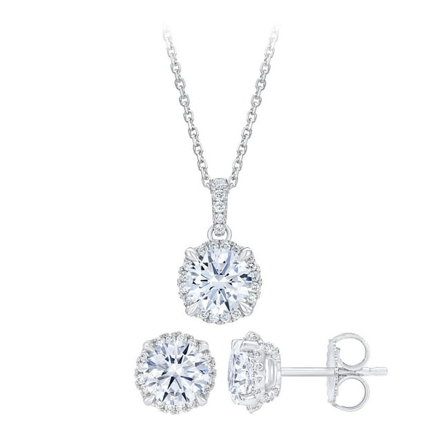 Lab Created Diamond Pendant & Earring Set in 14K Gold, 3.00 C.T.T.W.