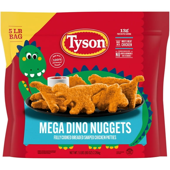Tyson Mega Dino Nuggets, Frozen, 5 lbs.
