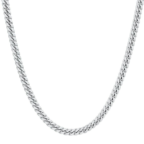 5mm Solid Cuban Chain in Sterling Silver 22"