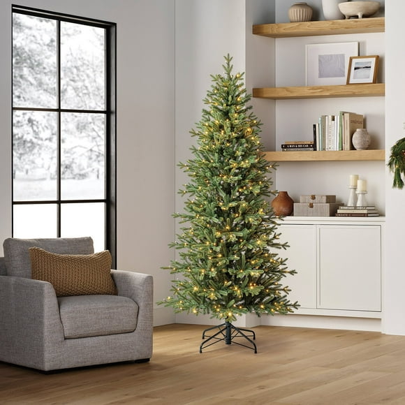 Member's Mark 7' Slim Linden Fir Pre-Lit Christmas Tree