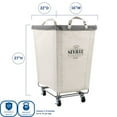 thumbnail image 2 of Seville Classics Commercial Heavy-Duty Rolling Laundry Hamper, 16" W x 22" D x 27" H, 2 of 11