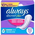 thumbnail image 1 of Always Discreet plus Incontinence Pads for Women, Moderate, 153 ct., 1 of 10