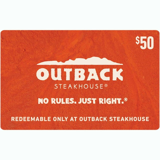 Outback Steakhouse $50 Email Delivery Gift Card