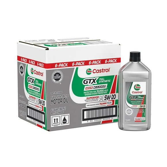 Castrol GTX Full Synthetic High Mileage 5W-20, 6 pack, 1 US qt bottles