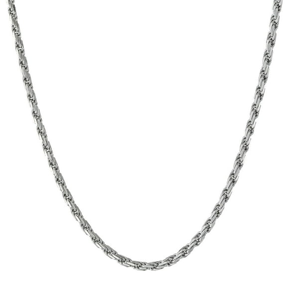 2.5mm Italian Sterling Silver Diamond Cut Rope Chain